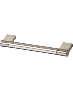 Manzoni Euro Bar Cabinet Pull, 6 1/3" Center to Center, Stainless Steel