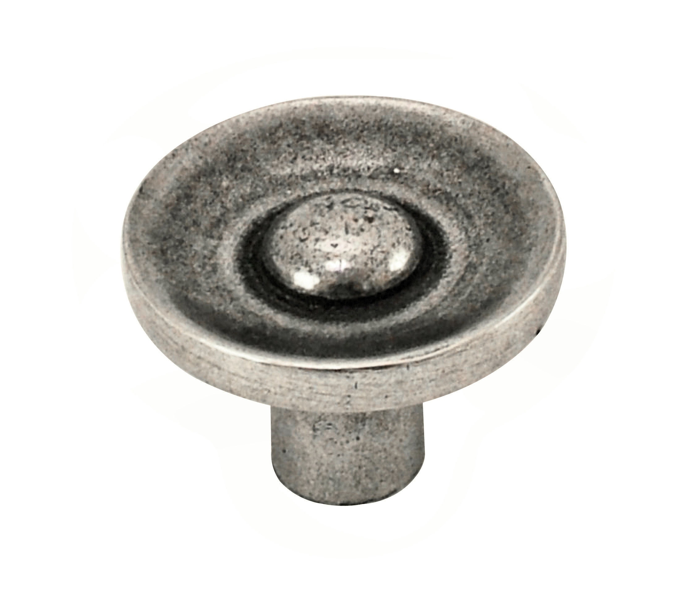 Manzoni Paxton Round Pewter Cabinet Knob, 1 1/2" Diameter, Pewter