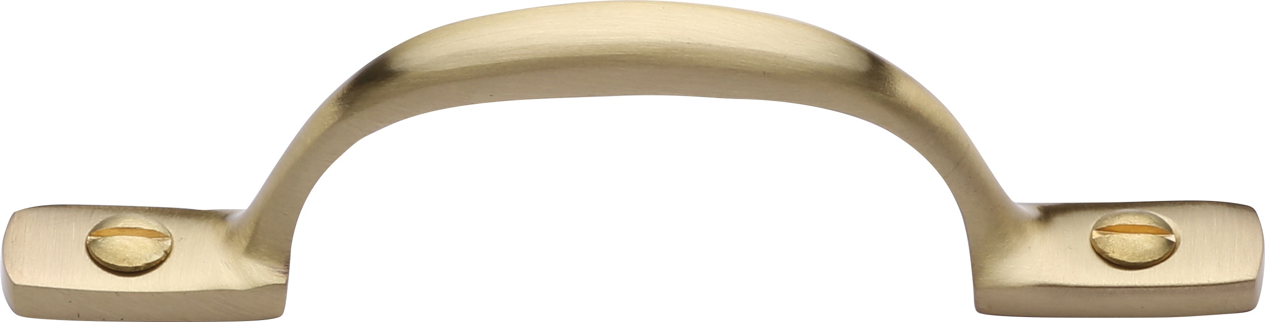 Manzoni Sash Pull for Cabinet and  Windows, 3 3/8" Center to Center, Satin Brass