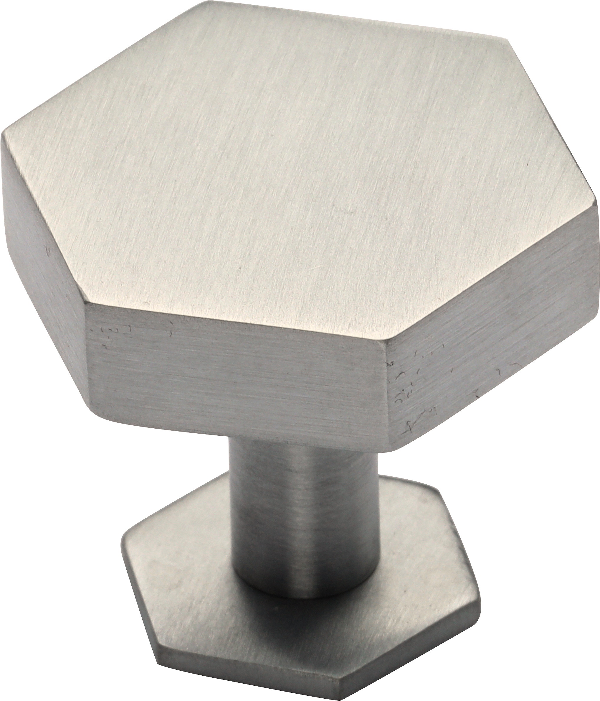 Manzoni Modern Hex Cabinet Knob with Rosette, 1 1/4" Diameter