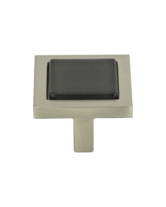 Spa Black Square Cabinet Knob 1 3/8"