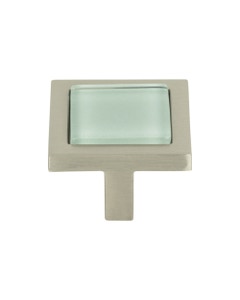 Spa Green Square Cabinet Knob 1 3/8"