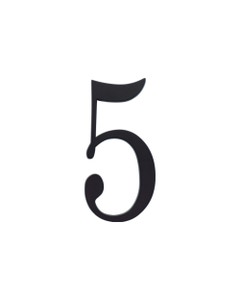 Traditionalist 6" H Surface Mount House Number 5 Matte Black