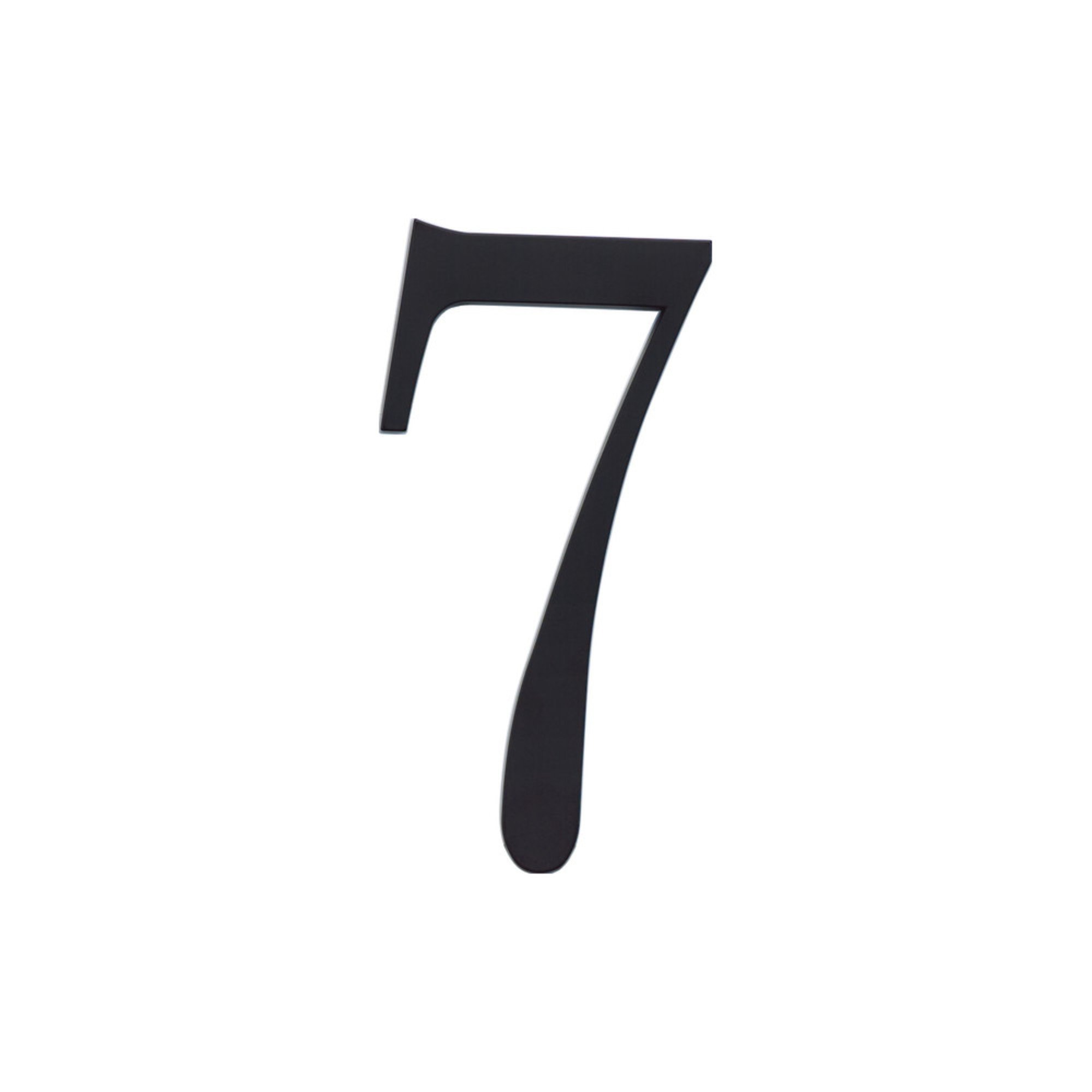Traditionalist 6" H Surface Mount House Number 7 Matte Black