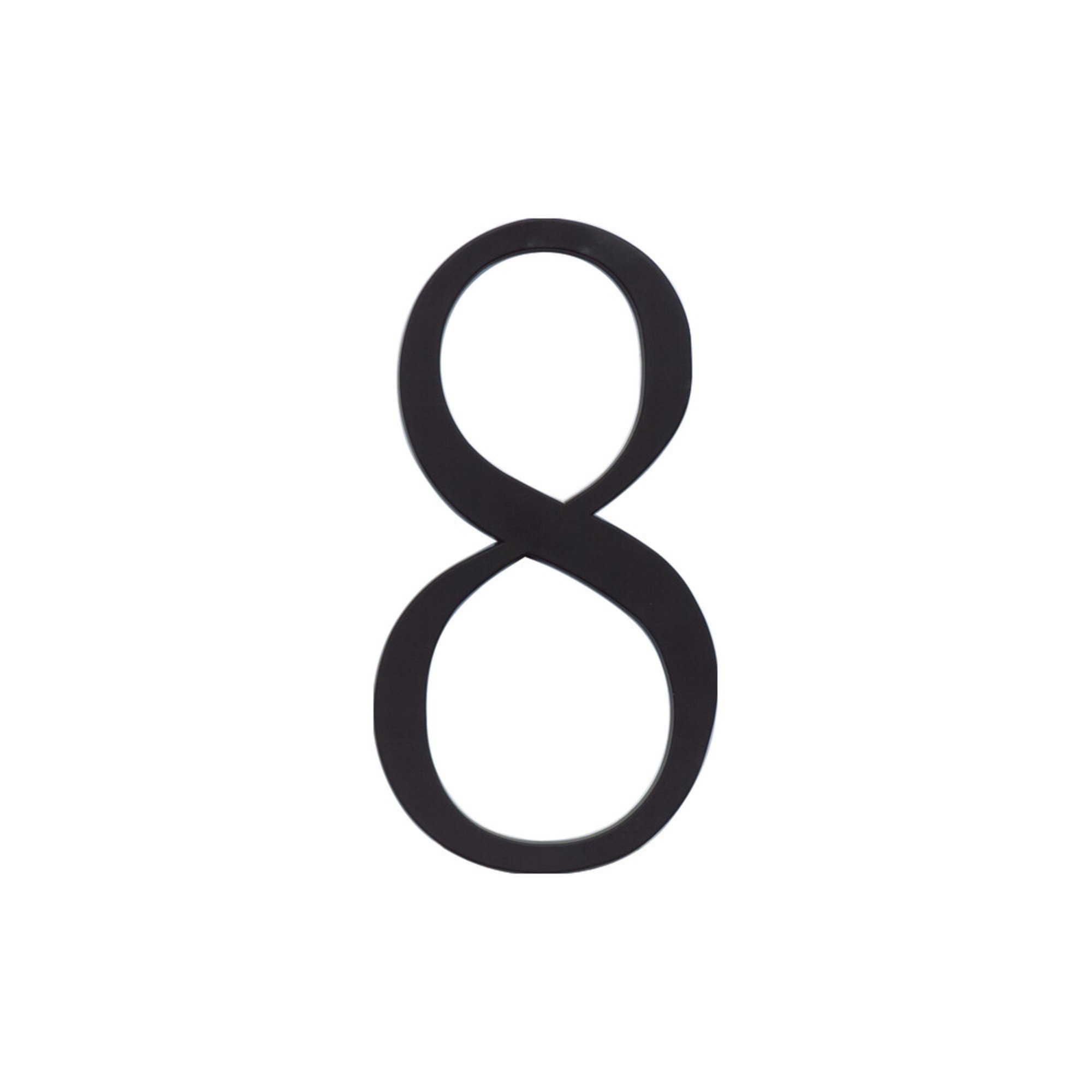 Traditionalist 6" H Surface Mount House Number 8 Matte Black