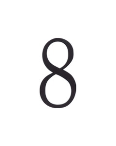 Traditionalist 6" H Surface Mount House Number 8 Matte Black