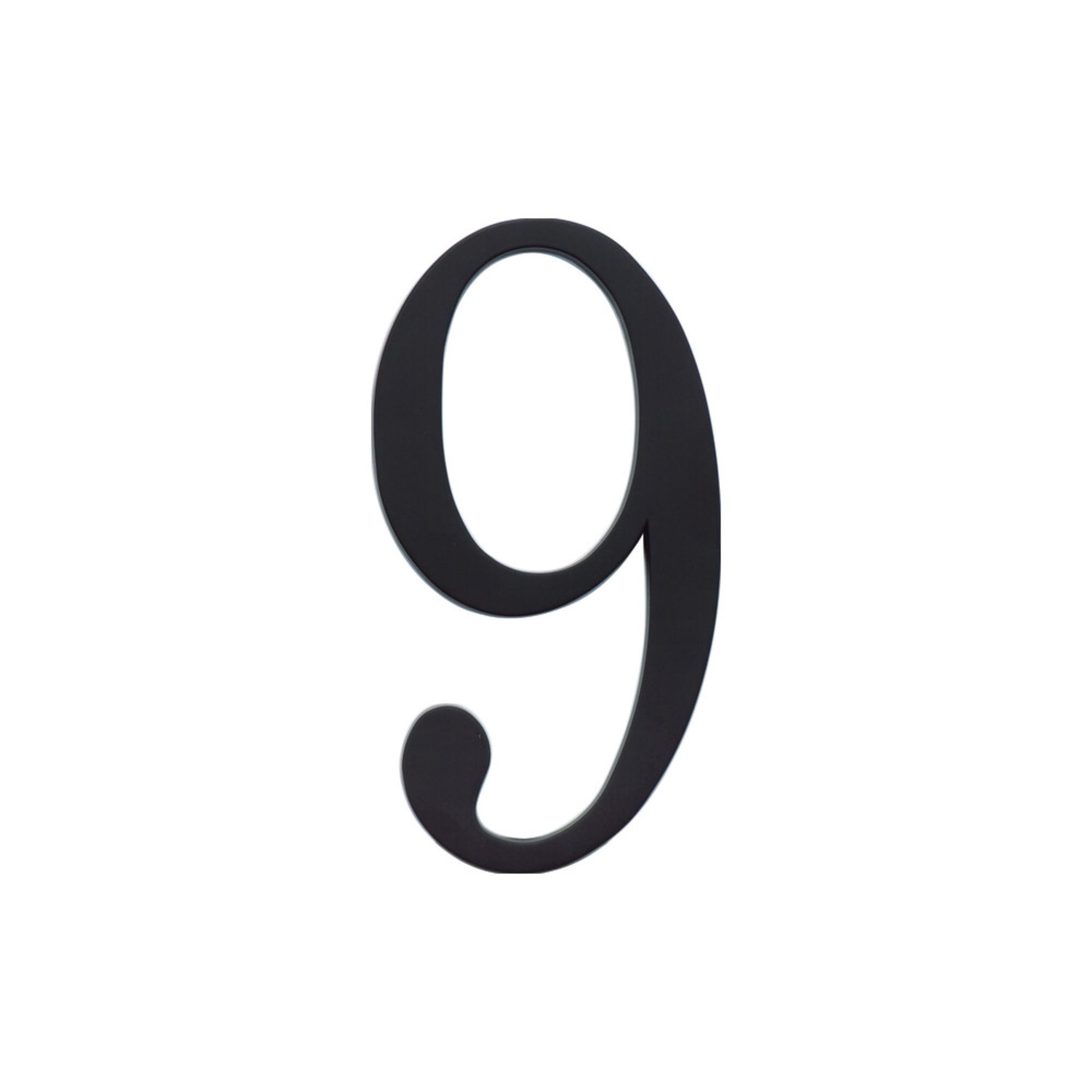Traditionalist 6" H Surface Mount House Number 9 Matte Black