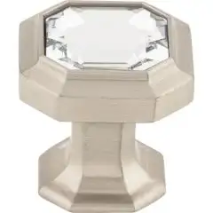 Crystal Emerald 1 1/8" Length Square Cabinet Knob