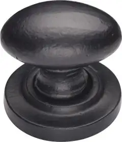 Manzoni Oval (Egg) Cabinet Knob on Rose, 1 1/2" Diameter