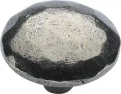 Manzoni Round Hammered Pewter Cabinet Knob, 1 3/8" Diameter, Pewter