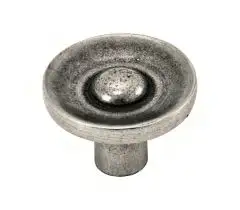 Manzoni Paxton Round Pewter Cabinet Knob, 1 1/2" Diameter, Pewter