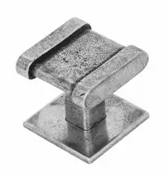 Manzoni Belmont Pewter Cabinet Knob with Backplate, 1 1/4" Diameter, Pewter