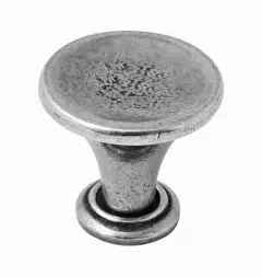 Manzoni Savoy Pewter Cabinet Knob, 1 3/8" Diameter, Pewter