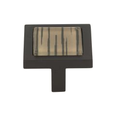 Spa Brown Tiger Square Cabinet Knob 1 3/8" Aged Bronze