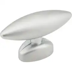Verona 1-9/16" Length Oval Cabinet Knob Matte Silver