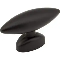 Verona 1-9/16" Length Oval Cabinet Knob Matte Black