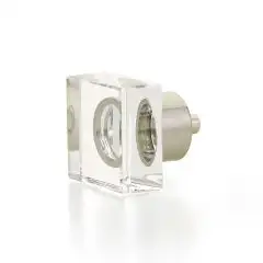 City Lights Square Glass Cabinet Knob, 1-1/4" Width