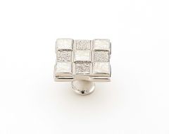 Avalon Bay Square Cabinet Knob, White Mother of Pearl, Polished Nickel, 1-1/4"