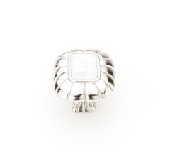 Mother of Pearl Cabinet Knob, Rectangle, Mother of Pearl, Polished Nickel, 1-1/2" x 1-1/4"