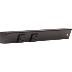 12" Slim Angle Power Strip, Right Entry, Black Receptacles