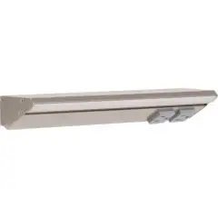 12-1/2" RM Series Lighted Power Strip, 600 Lm/Ft Higher Output, Satin Nickel finish, Grey receptacles, Cool White 4000K