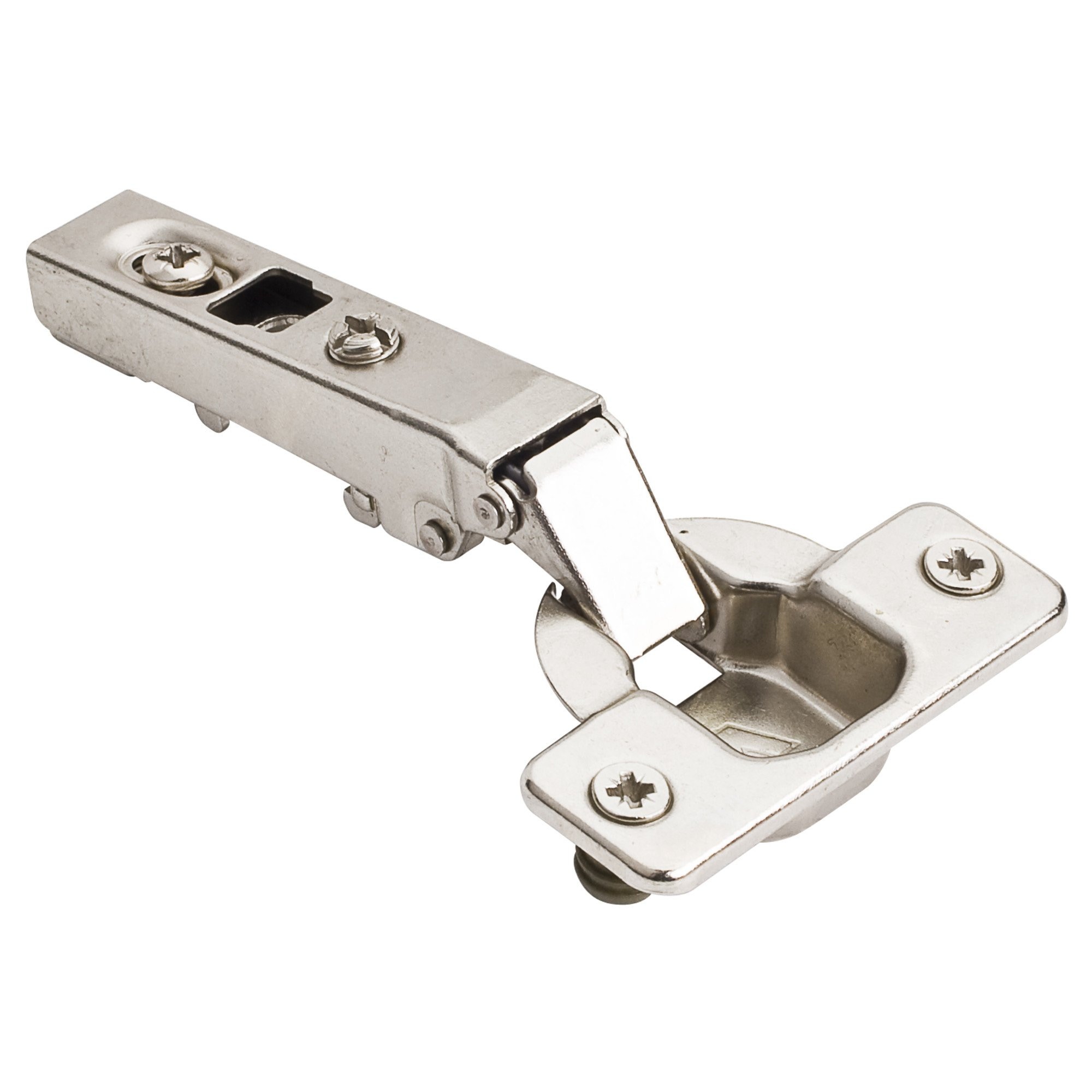 HR Max 110 Degree Standard Duty Full Overlay Screw Adjustable Self-close Hinge with Press-in 8 mm Dowels