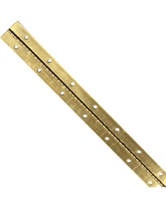 Polished Brass 1-1/2" 21 Gauge Steel Piano Hinge in 6 ft Length
