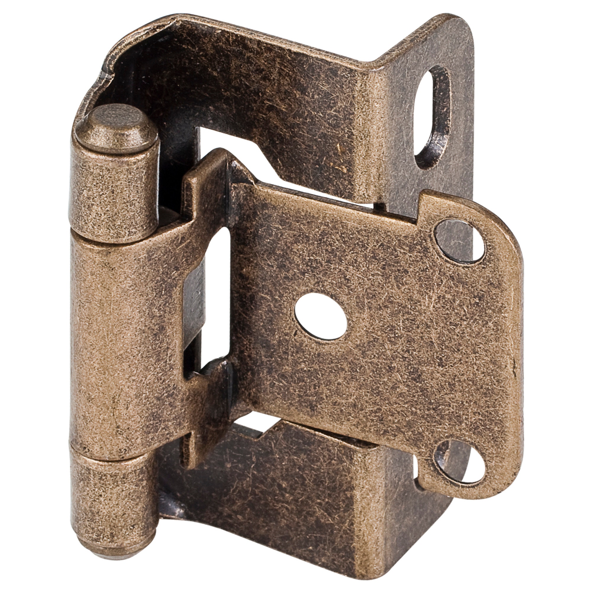 1/2" Overlay Self-closing Partial Wrap 2 Hole Burnished Brass, Box of 200