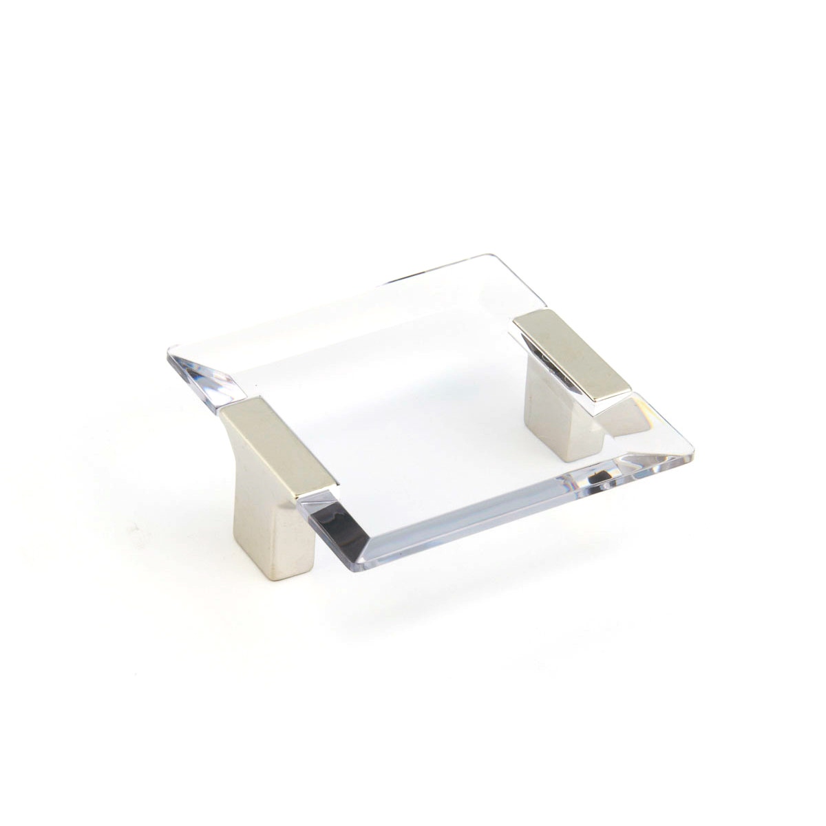 Positano Cabinet Pull, Satin Nickel, Clear, 64 mm Center to Center