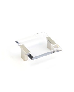 Positano Cabinet Pull, Satin Nickel, Clear, 64 mm Center to Center