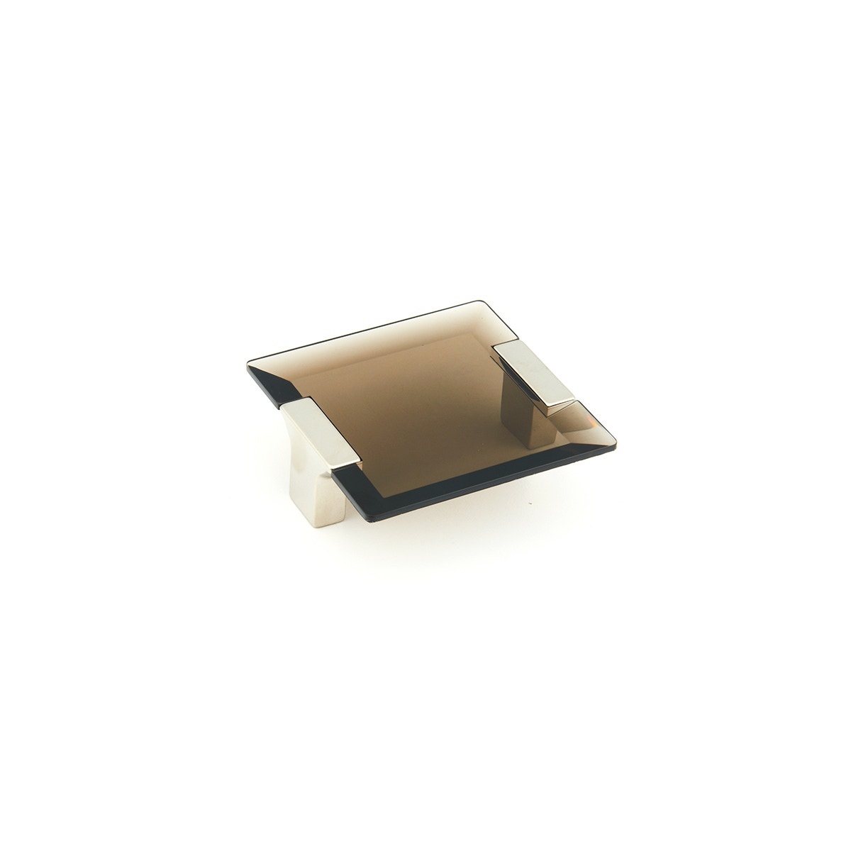 Positano Cabinet Pull, Satin Nickel, Smoke, 64 mm Center to Center