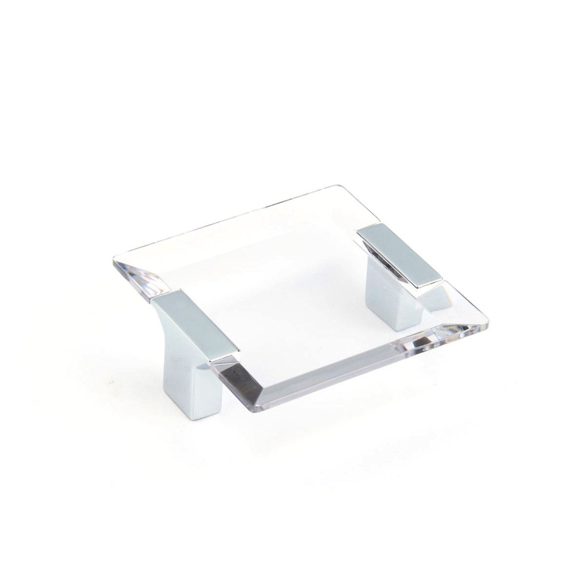 Positano Cabinet Pull, Polished Chrome, Clear, 64 mm Center to Center
