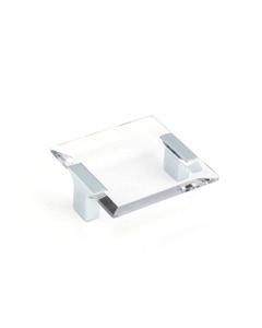 Positano Cabinet Pull, Polished Chrome, Clear, 64 mm Center to Center