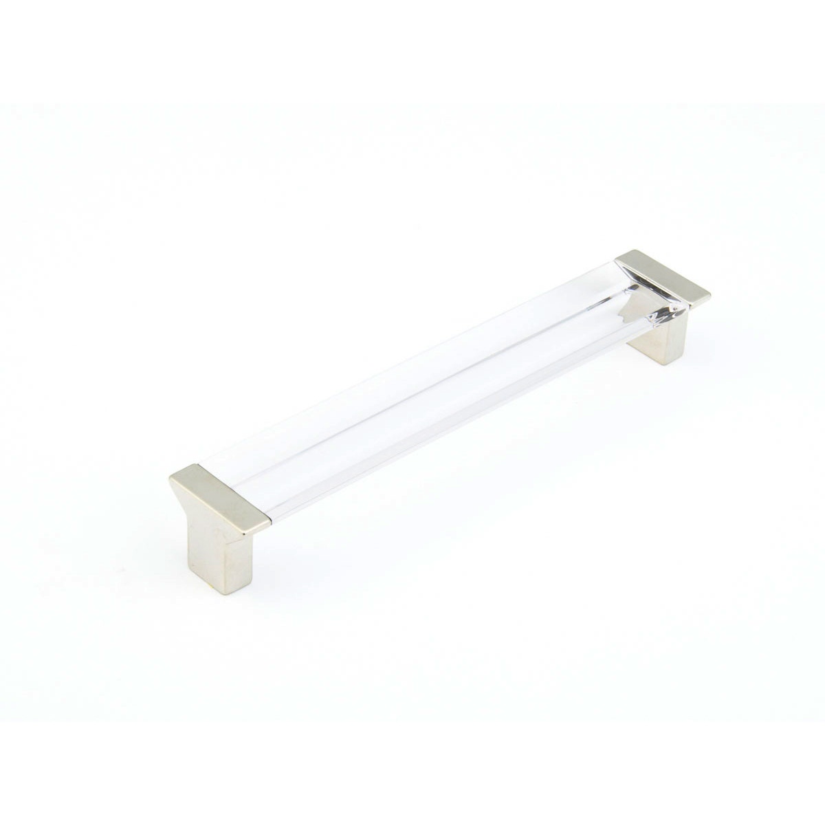 Positano Cabinet Pull, Satin Nickel, Clear, 160 mm Center to Center