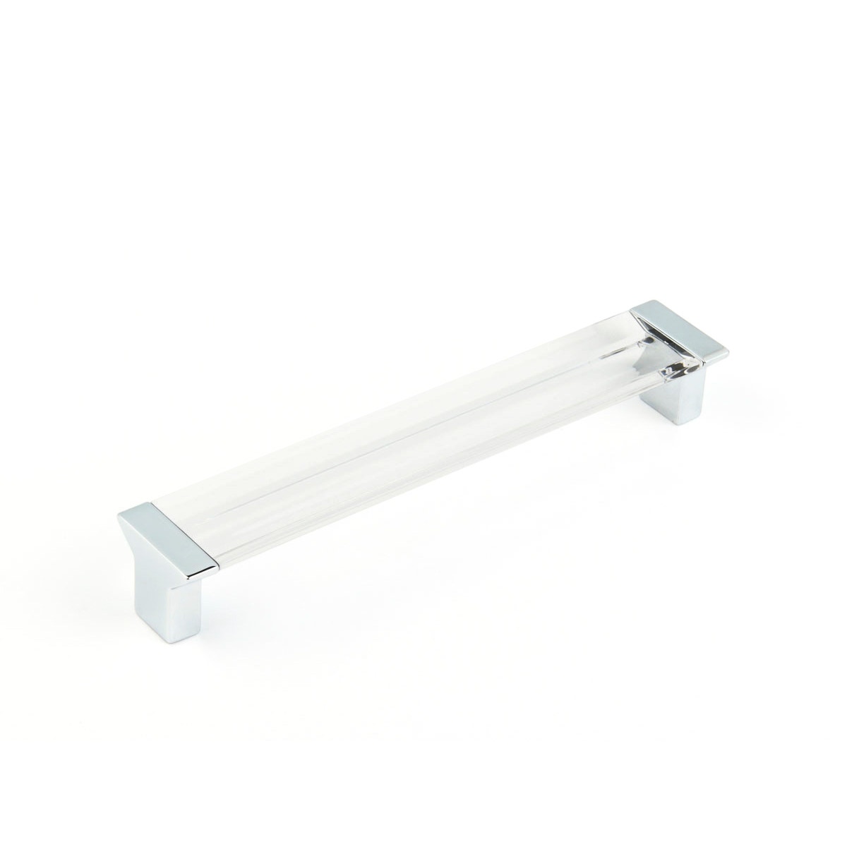 Positano Cabinet Pull, Polished Chrome, Clear, 160 mm Center to Center