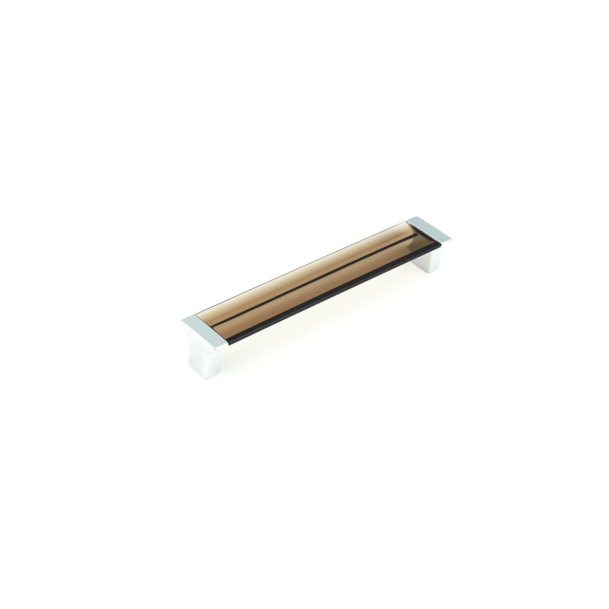 Positano Cabinet Pull, Polished Chrome, Smoke, 160 mm Center to Center