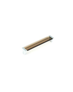 Positano Cabinet Pull, Polished Chrome, Smoke, 160 mm Center to Center