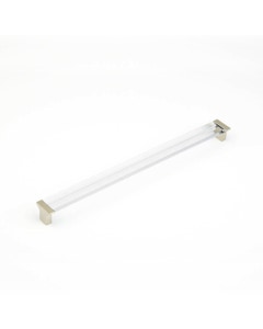 Positano Cabinet Pull, Satin Nickel, Clear 320 mm Center to Center