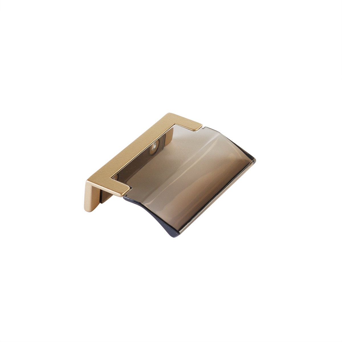 Positano, Edge Cabinet Pull, Signature Satin Brass, Smoke, 1-1/4" cc