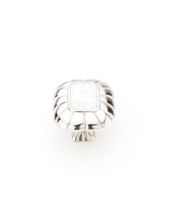 Mother of Pearl Cabinet Knob, Rectangle, Mother of Pearl, Polished Nickel, 1-1/2" x 1-1/4"