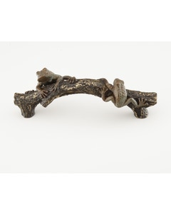Nature Cabinet Pull, Frog on a Log, Pompeian Bronze, Highlighted Bronze, 5-1/2" Center to Center