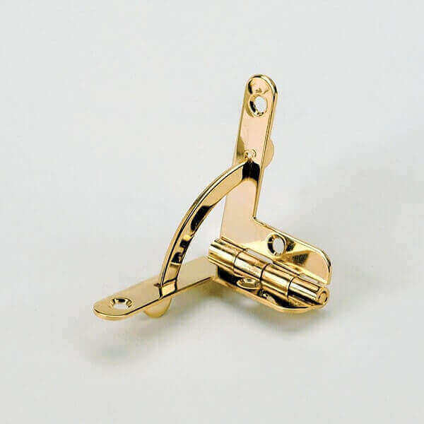 SOSS Quadrant Hinge, Bright Brass plating on stainless steel