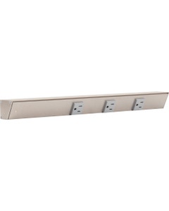18" Slim Angle Power Strip, Left Entry, Grey Receptacles