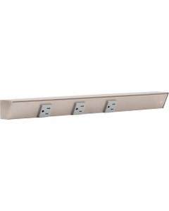 18" Slim Angle Power Strip, Right Entry, Grey Receptacles