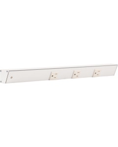 18" Slim Angle Power Strip, Left Entry, White Receptacles