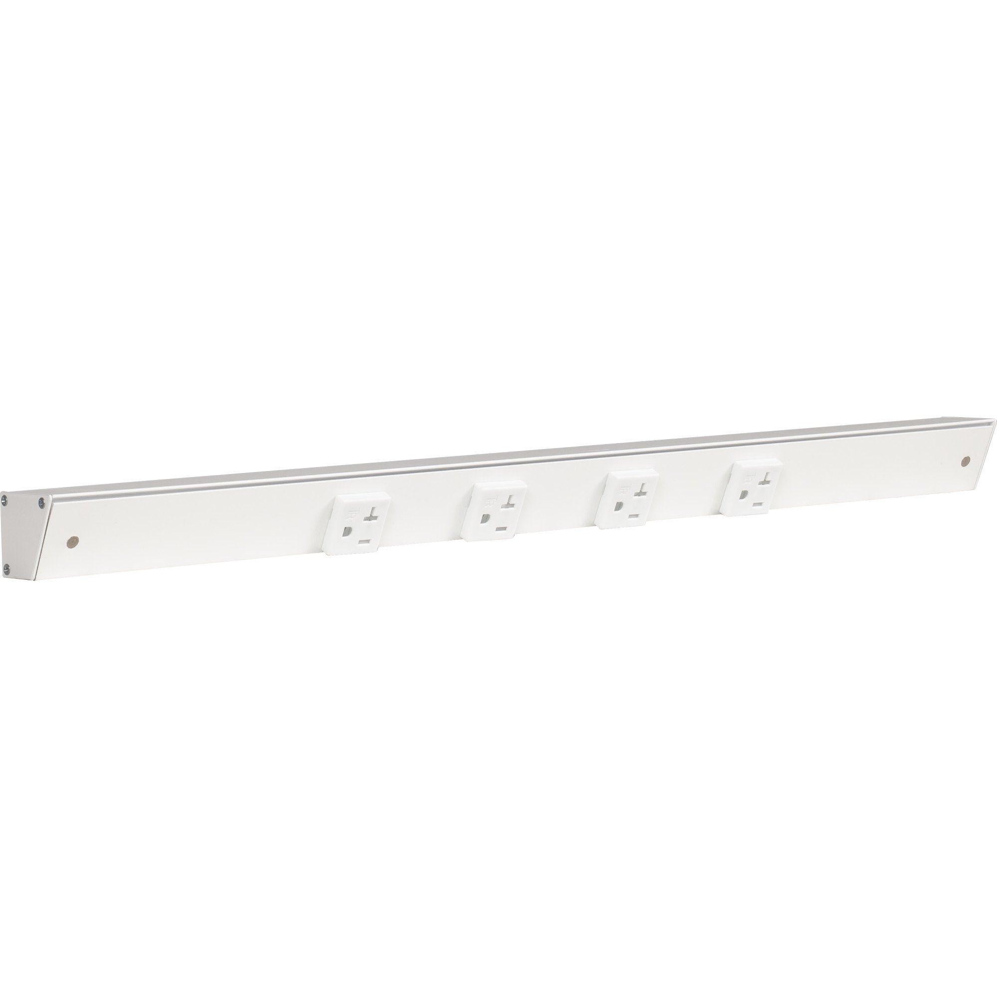 24" Slim Angle Power Strip, White Receptacles