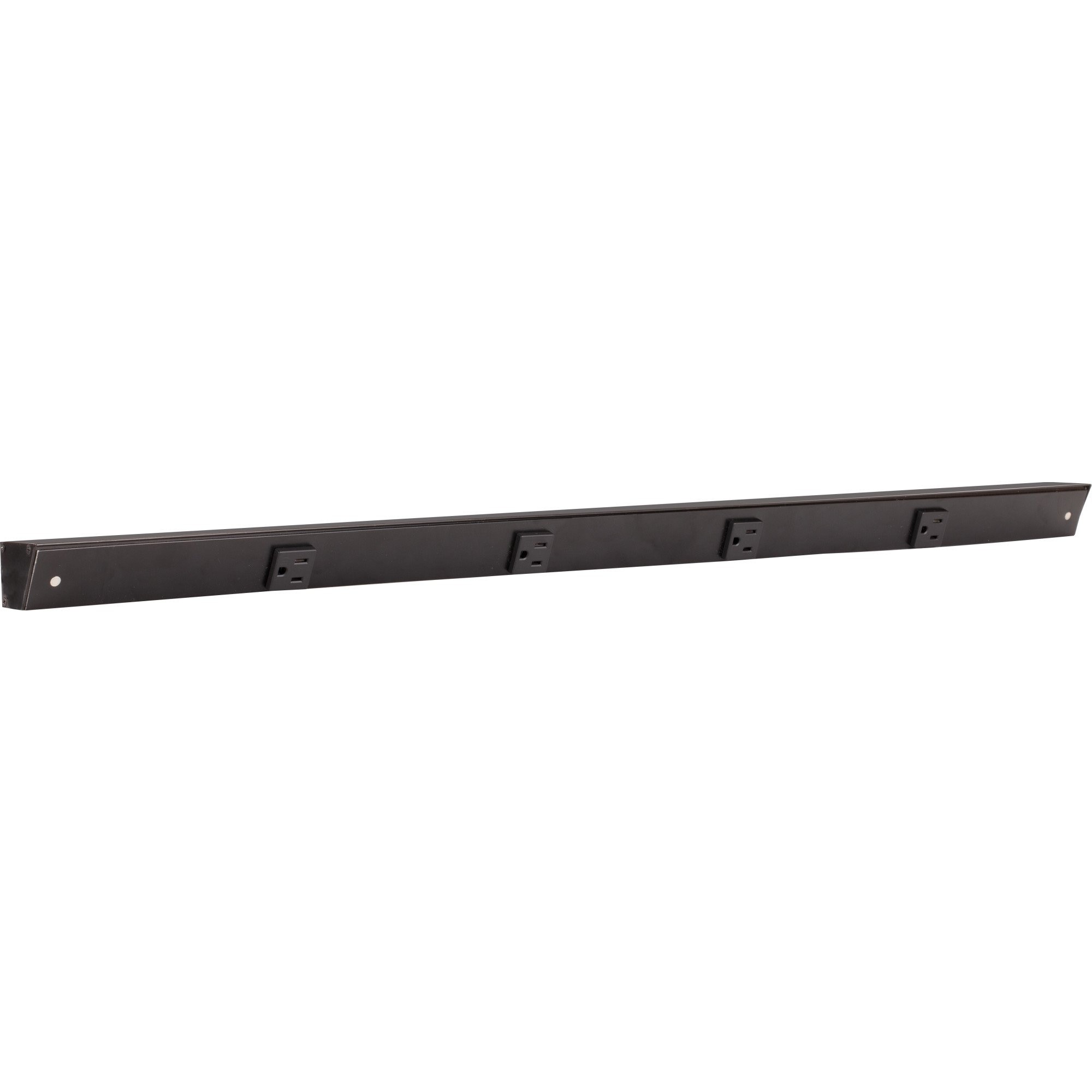 36" Slim Angle Power Strip, Black Receptacles