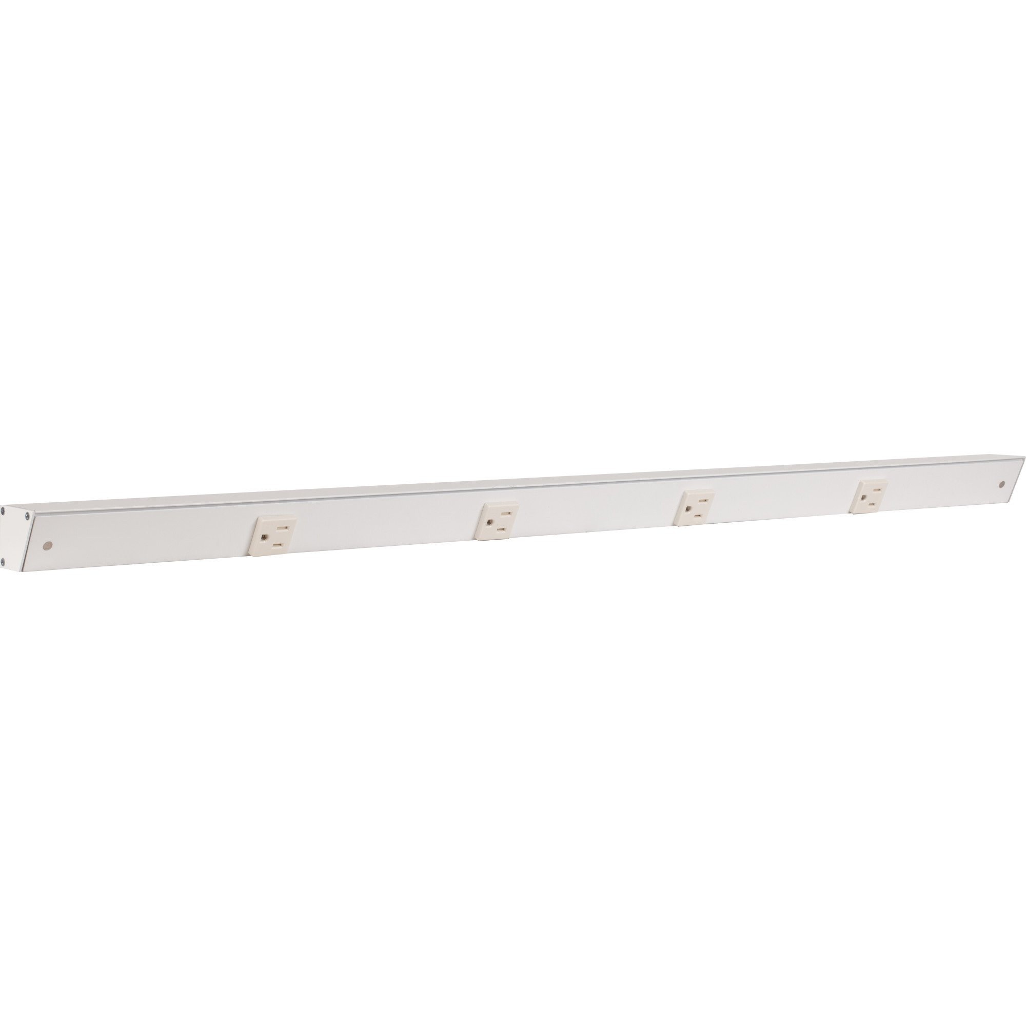 36" Slim Angle Power Strip, White Receptacles