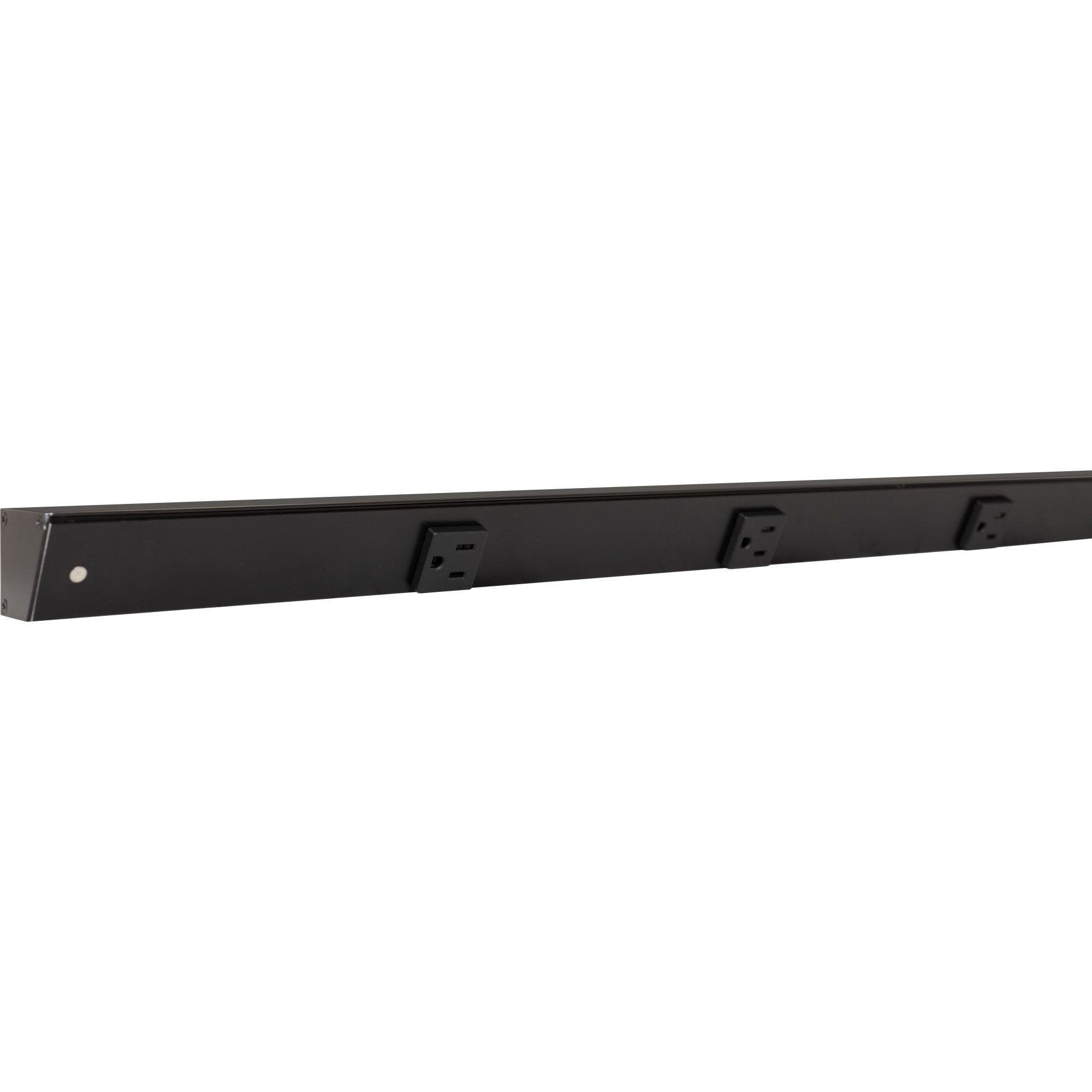 48" Slim Angle Power Strip, Black Receptacles