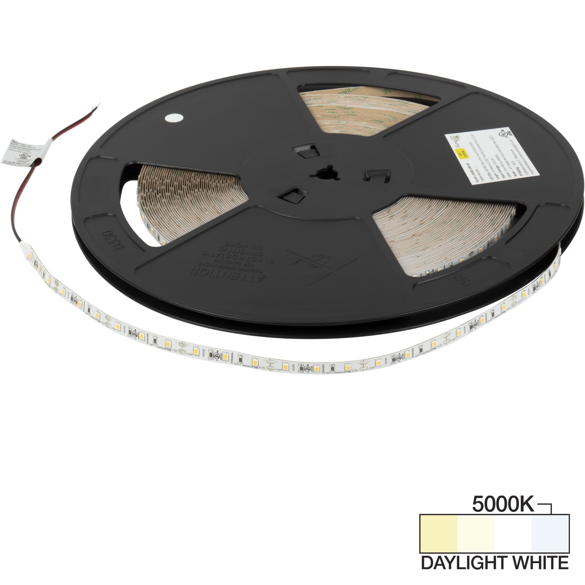100 Ft, 120 Lumens/Ft. 12-volt Accent Output LED Tape Light, Single-White, Daylight White 5000K